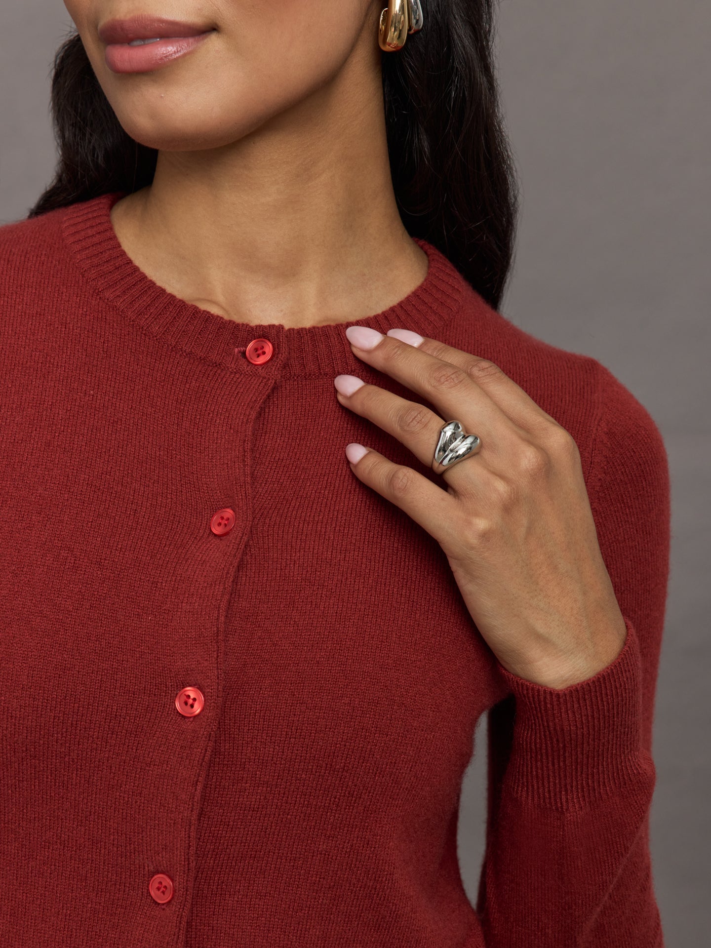 Madeleine Thompson | Monroe Cashmere Cardigan | Burgundy