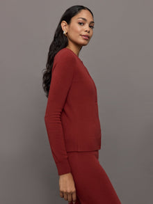 Madeleine Thompson | Monroe Cashmere Cardigan | Burgundy