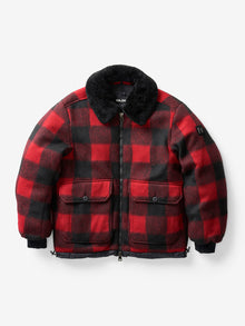 Man DOWN FIELD JACKET - Black Plaid - flat lay - front
