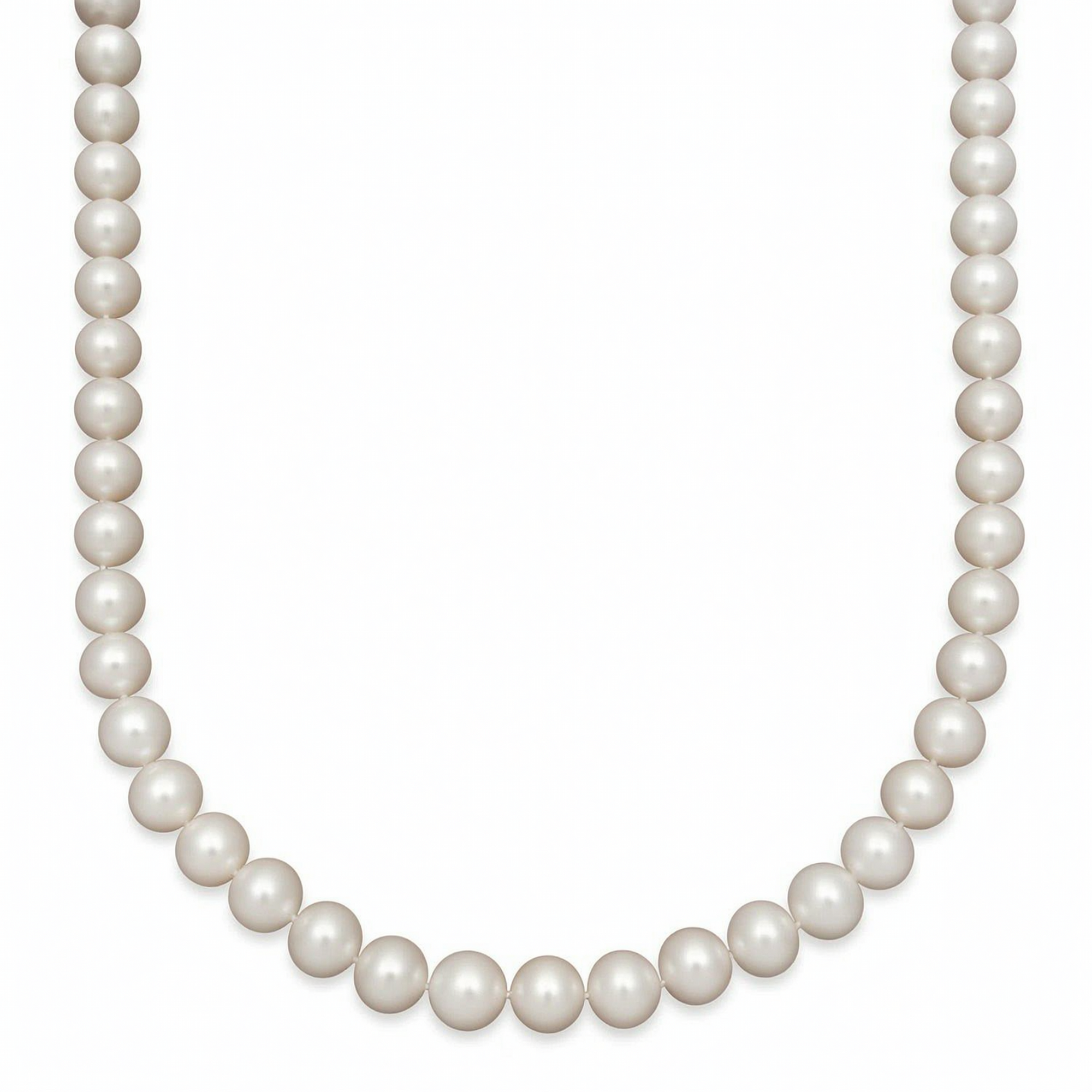 AAA+ Quality Round Strand Necklace | 14K Yellow Gold | White Freshwater Pearl10mm - 11mm