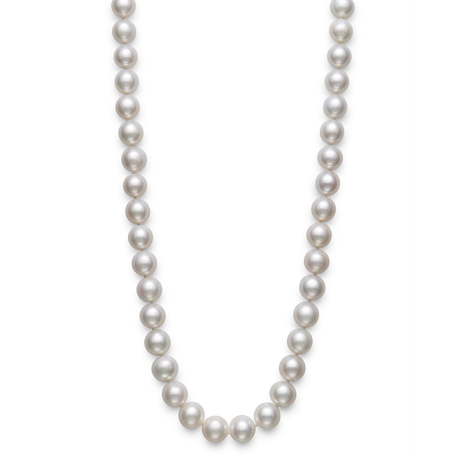 Round Strand Necklace | 14K Yellow Gold | White Freshwater Pearl11mm - 12mm