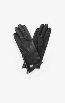 Meena Cuffed Leather Gloves With Tech-Friendly Tips | Black