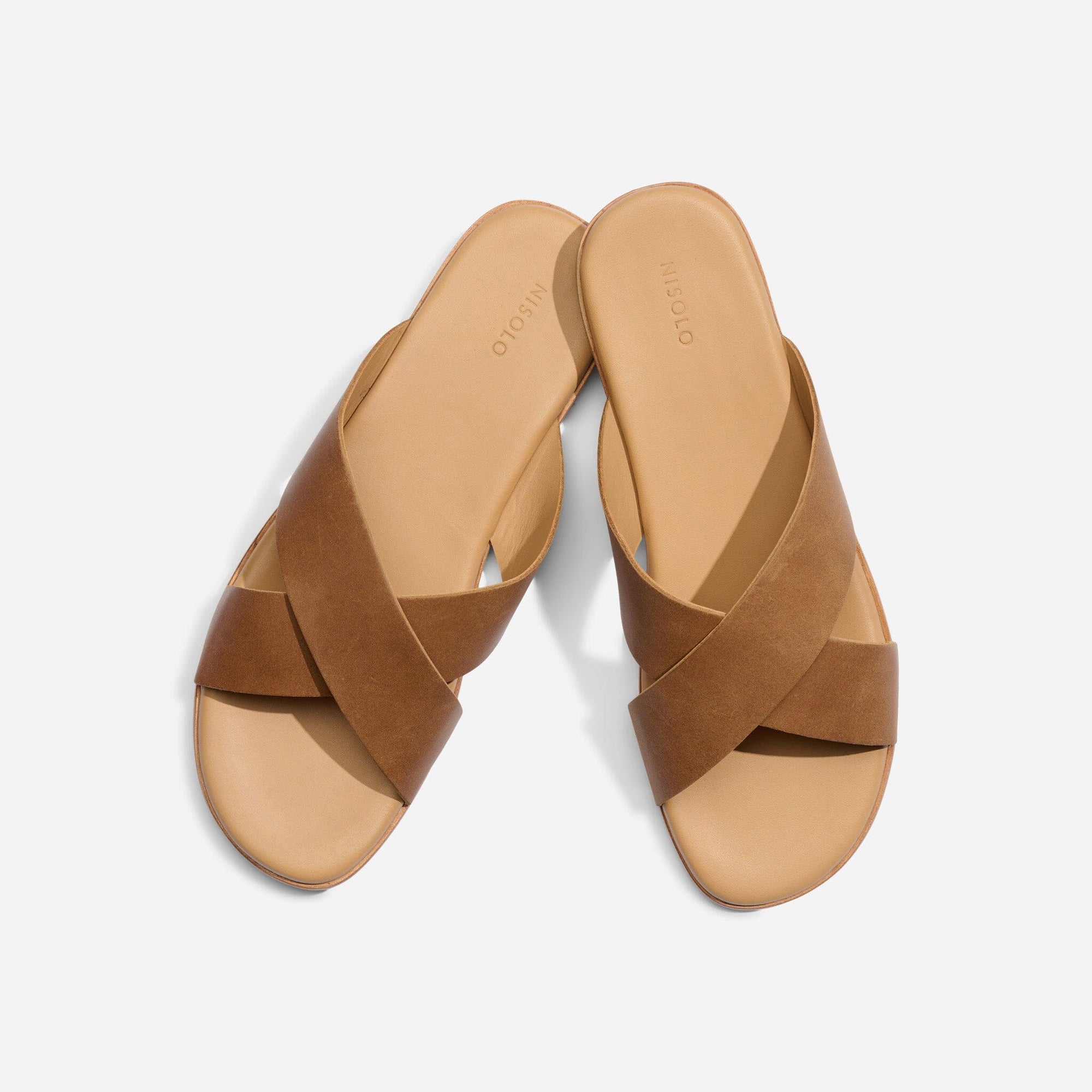 Mens | Dante Cross Strap Sandal | Tobacco