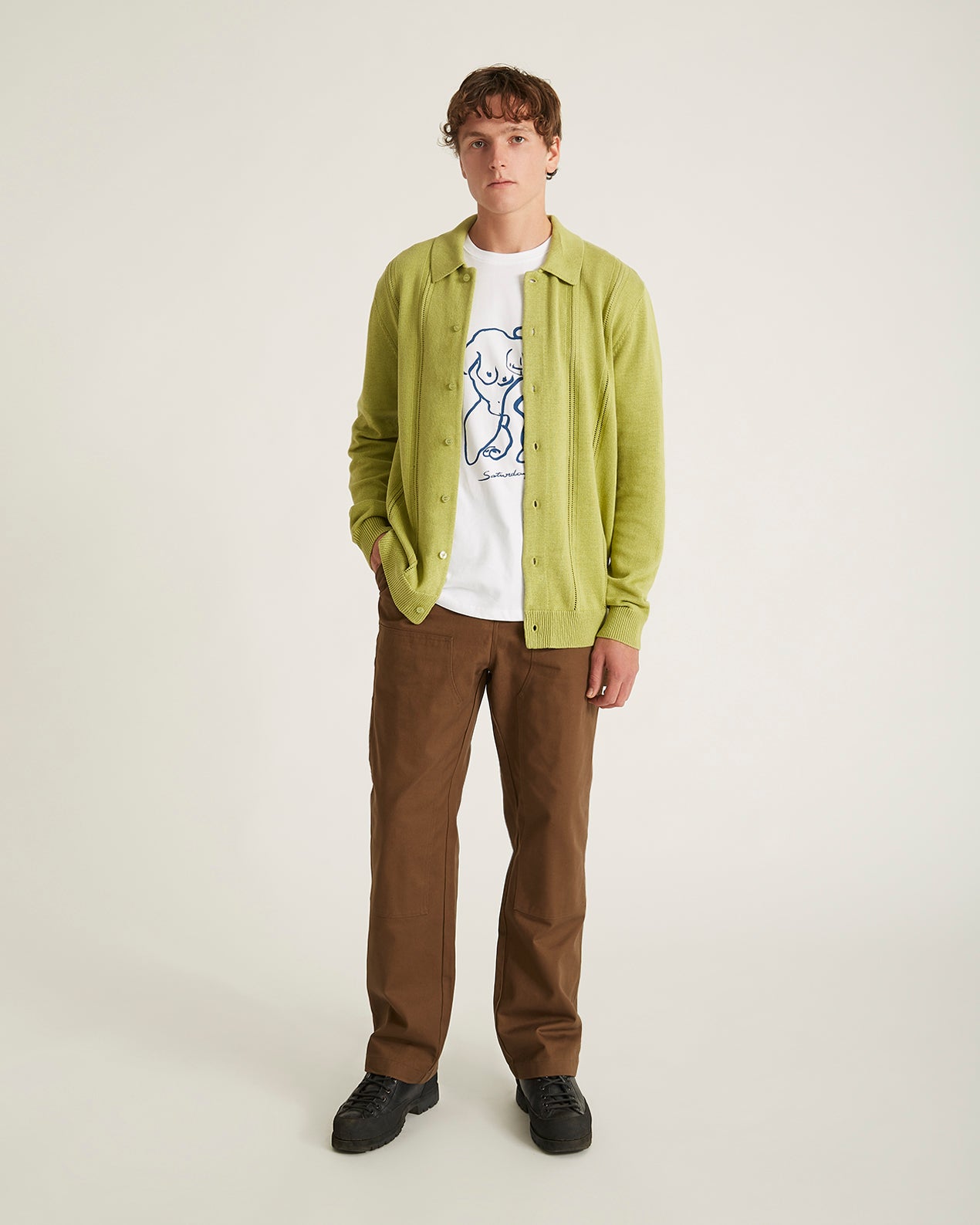 Mens | Jahmad Long Sleeve Polo | Fern
