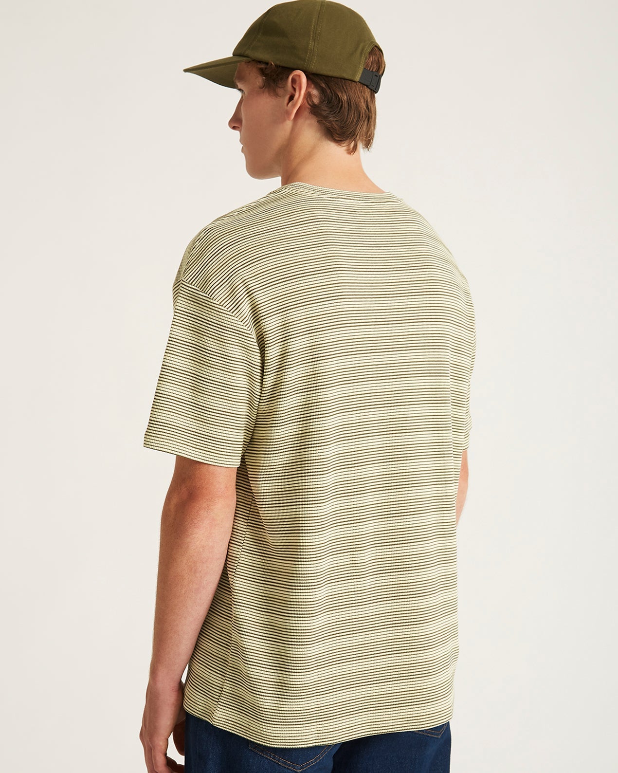 French Vanilla | Striped Waffle Relaxed SS Tee