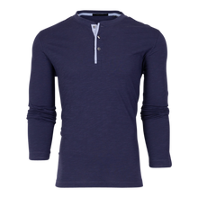 Men | Alpha Slub Long Sleeve Henley | Maltese Blue