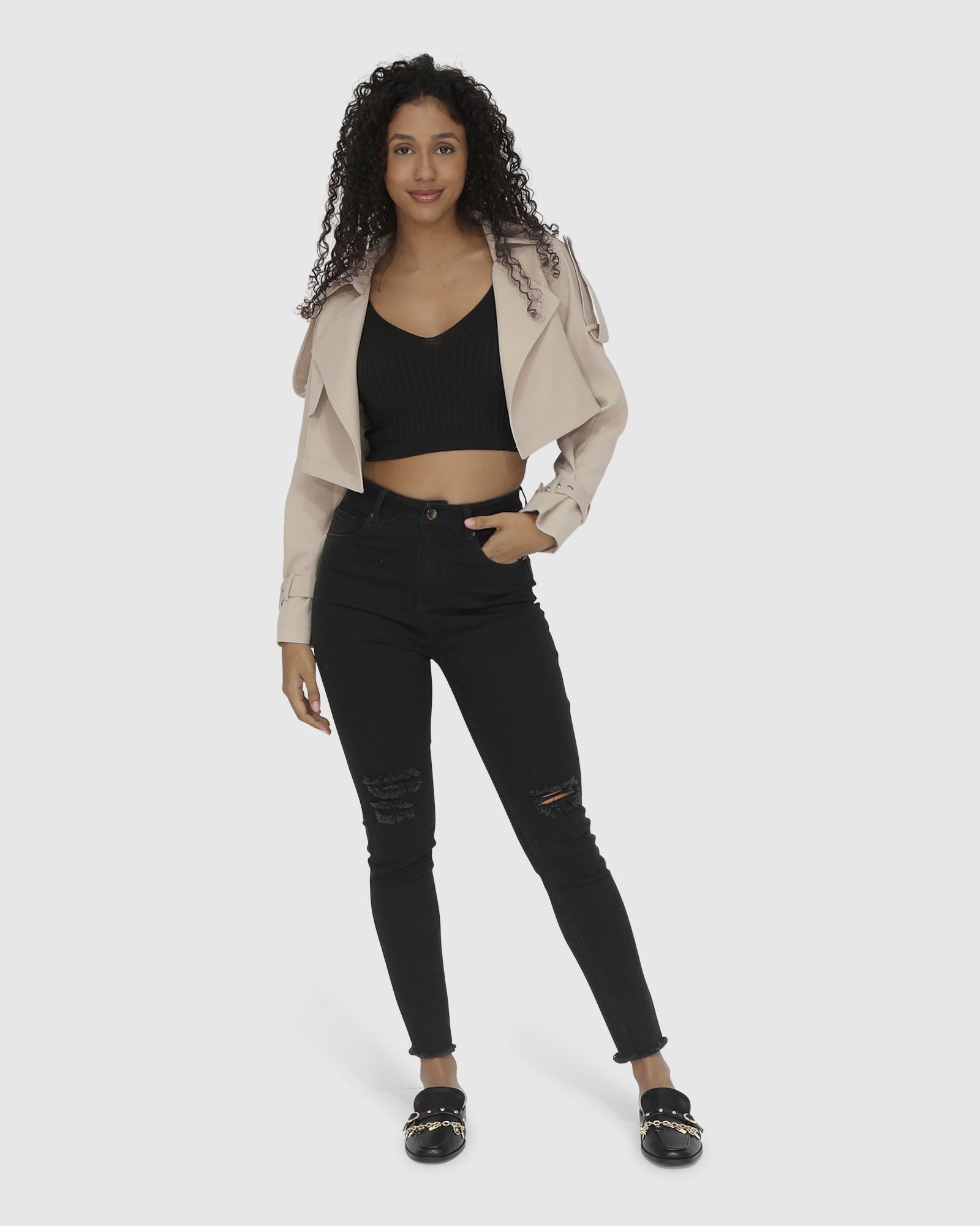 Women | Manhattan Cropped Trench | Sand