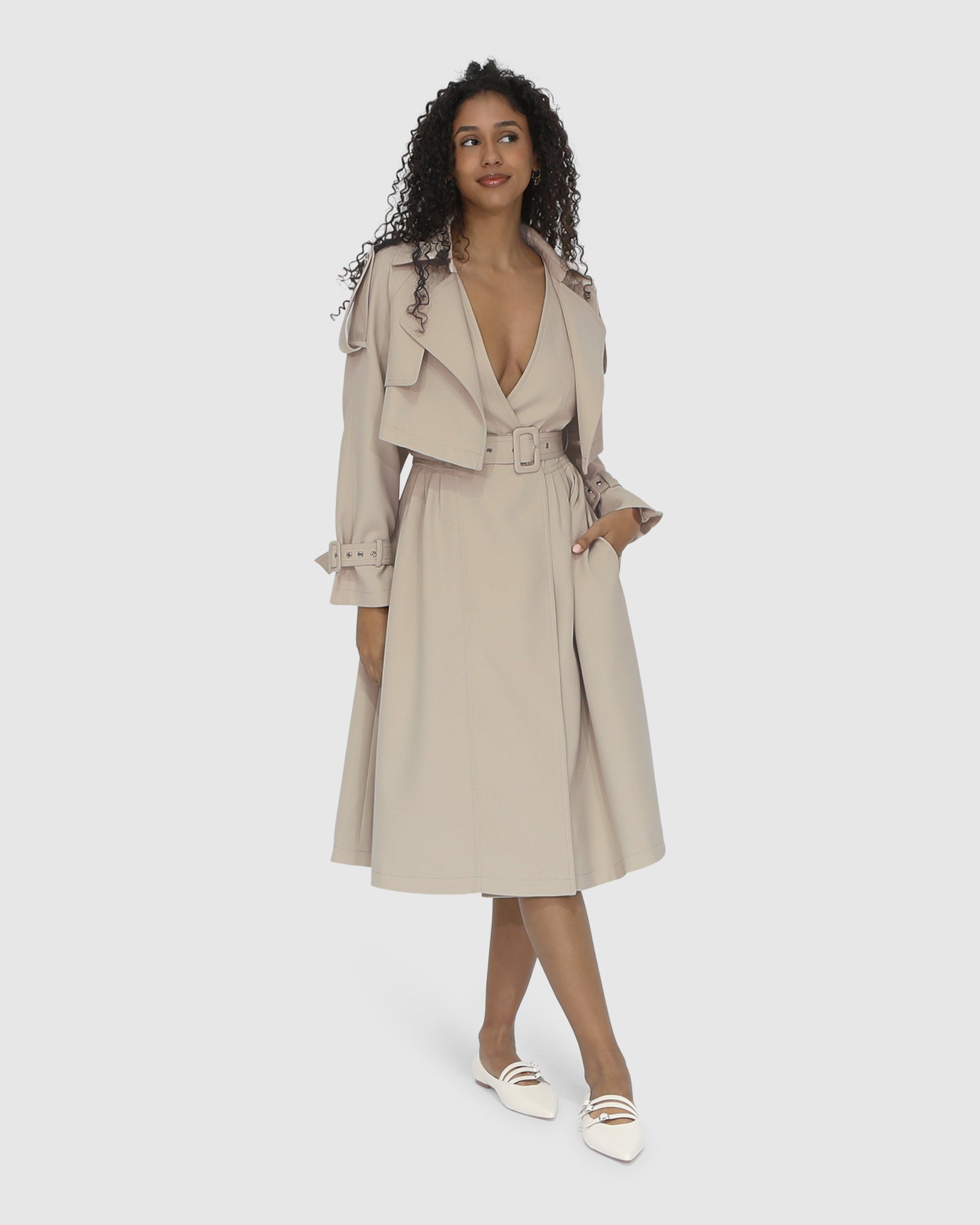 Women | Manhattan Cropped Trench | Sand