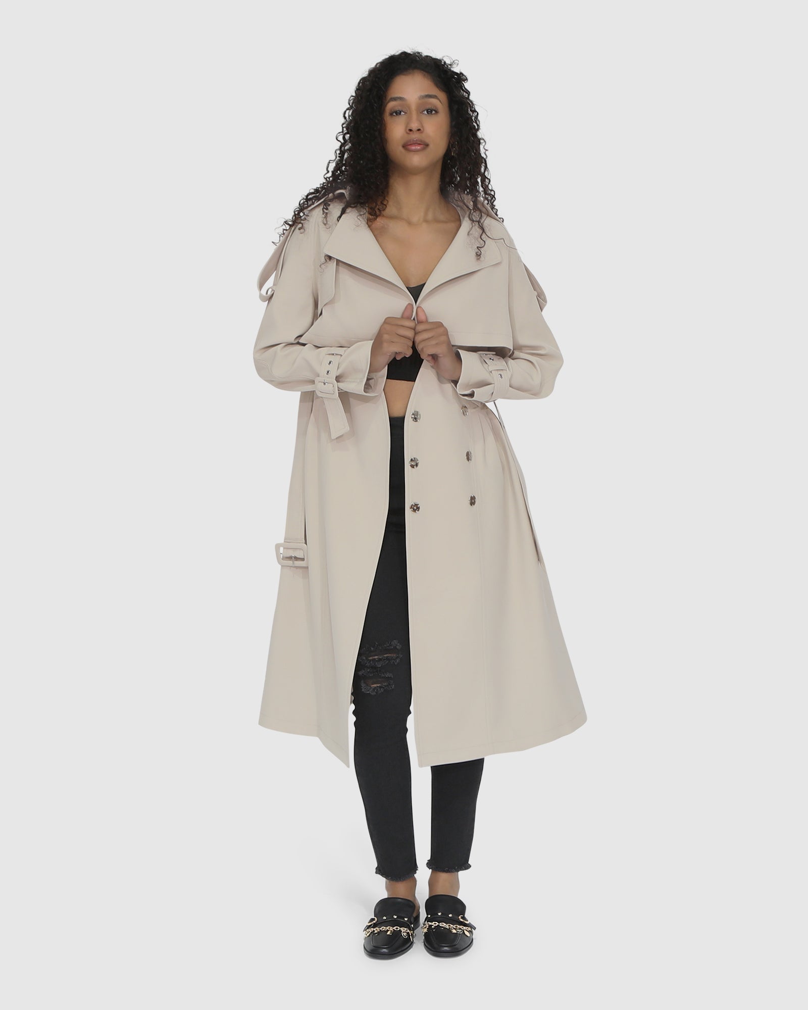 Women | Manhattan Cropped Trench | Sand