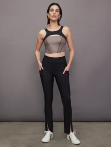 Michi | Fusion Gloss Bustier | Bronzed Pewter/Black