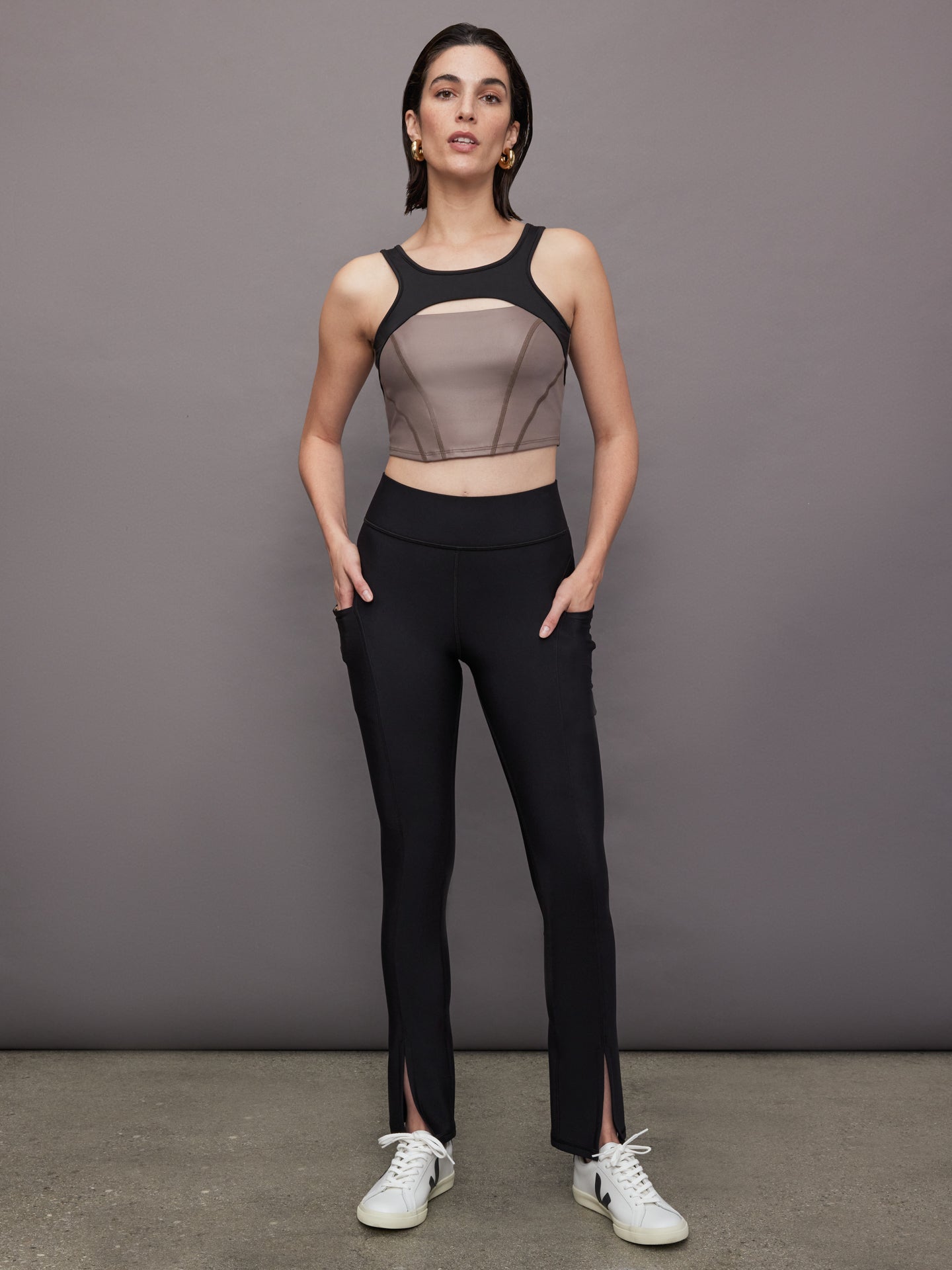 Fusion Gloss Bustier | Bronzed Pewter/ Black