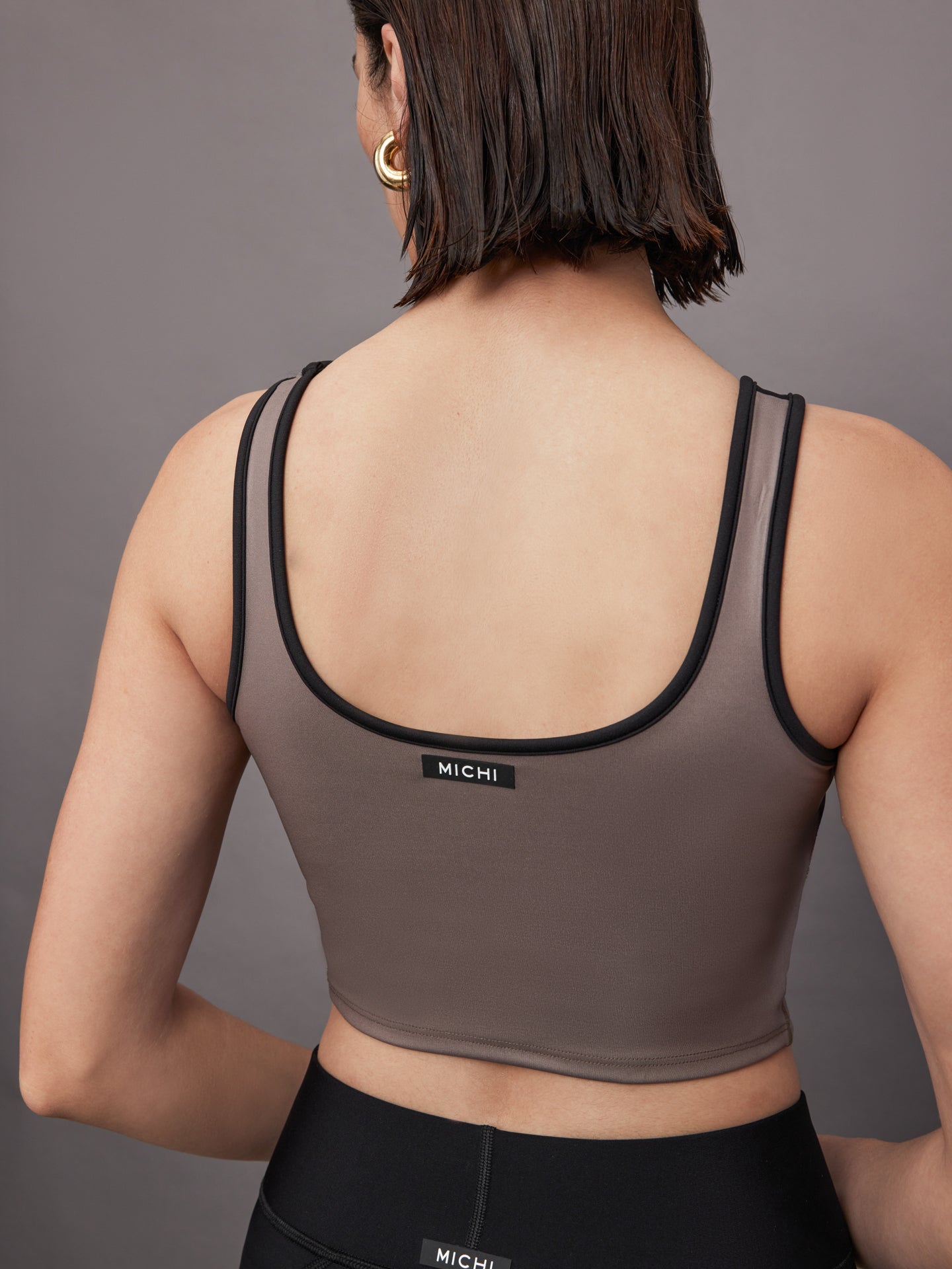 Michi | Fusion Gloss Bustier | Bronzed Pewter/Black