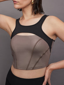 Fusion Gloss Bustier | Bronzed Pewter/ Black