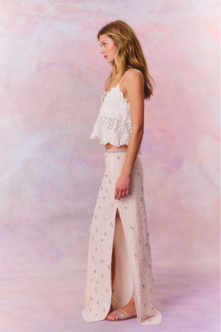 Womens | Midwood Embellished Maxi Skirt | Heavenly Pink