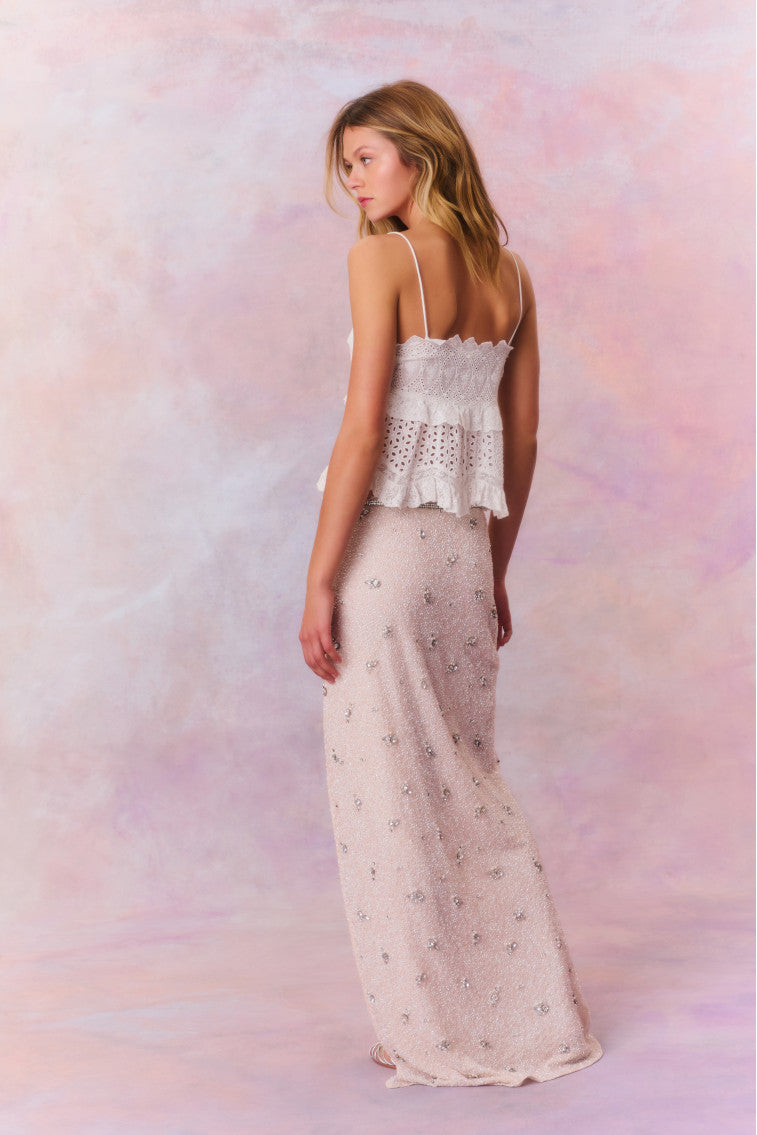 Womens | Midwood Embellished Maxi Skirt | Heavenly Pink