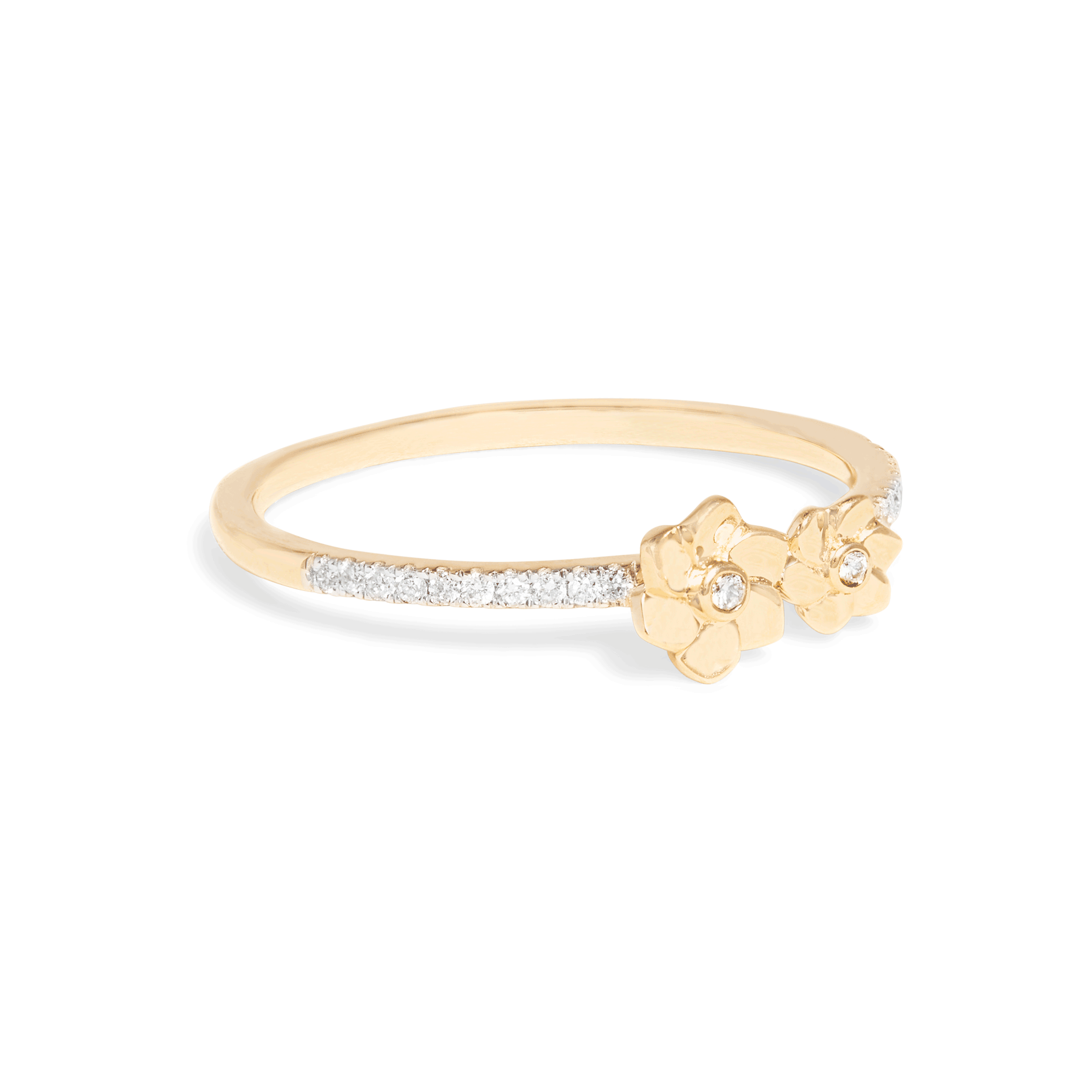 Mini Blooms Corsage Diamond Ring | 10K Solid yellow gold