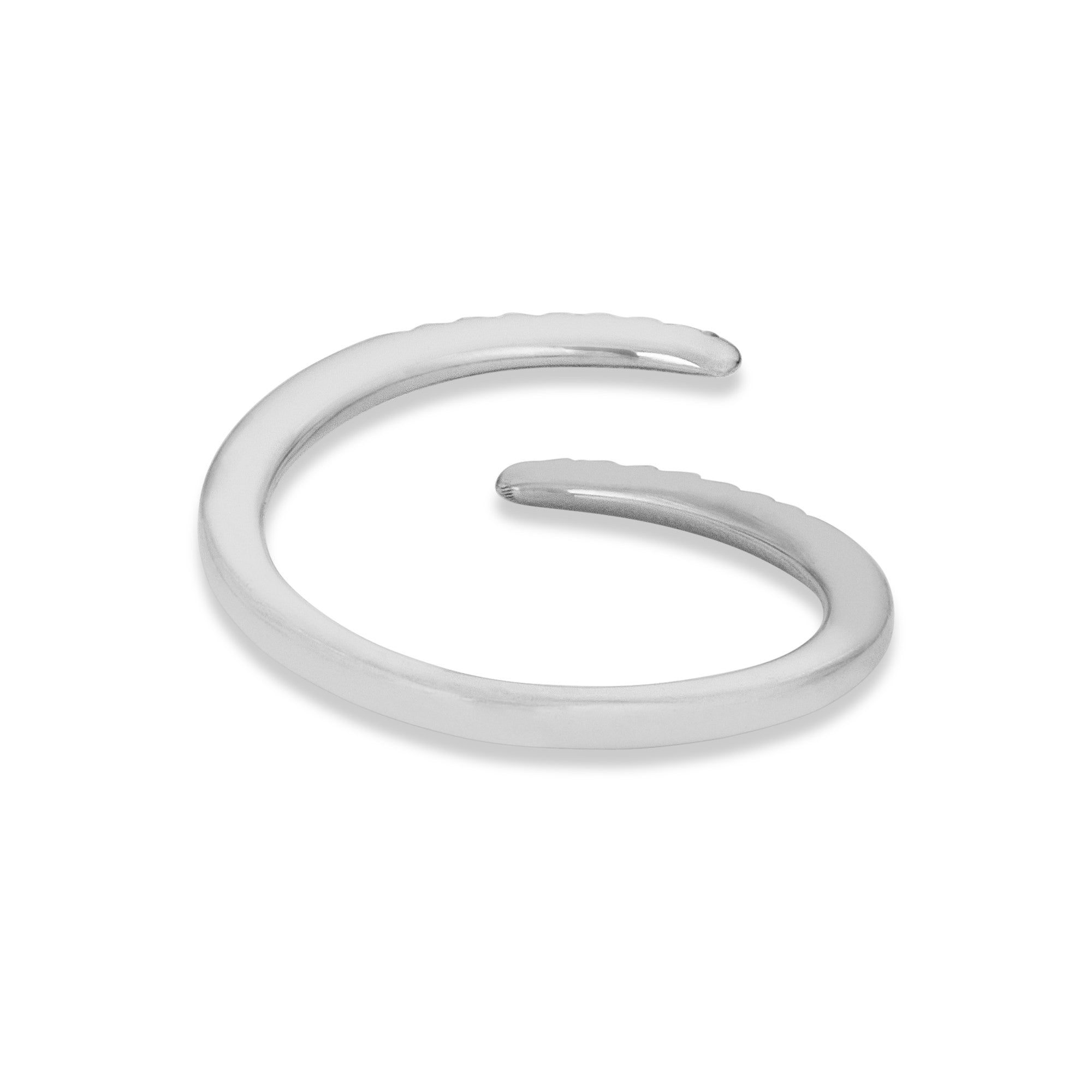 Mini Coil Pavé Pinky Ring, White Gold | 14K Solid White Gold