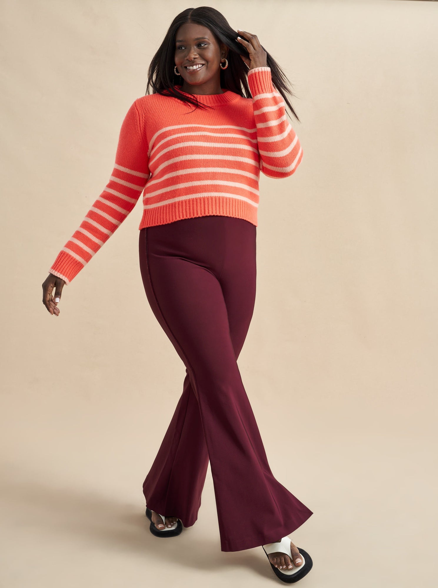 Mini Marin Sweater | Hot Coral x Pink