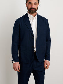 Men | Mercer Blazer | Cotton Linen Dark Navy