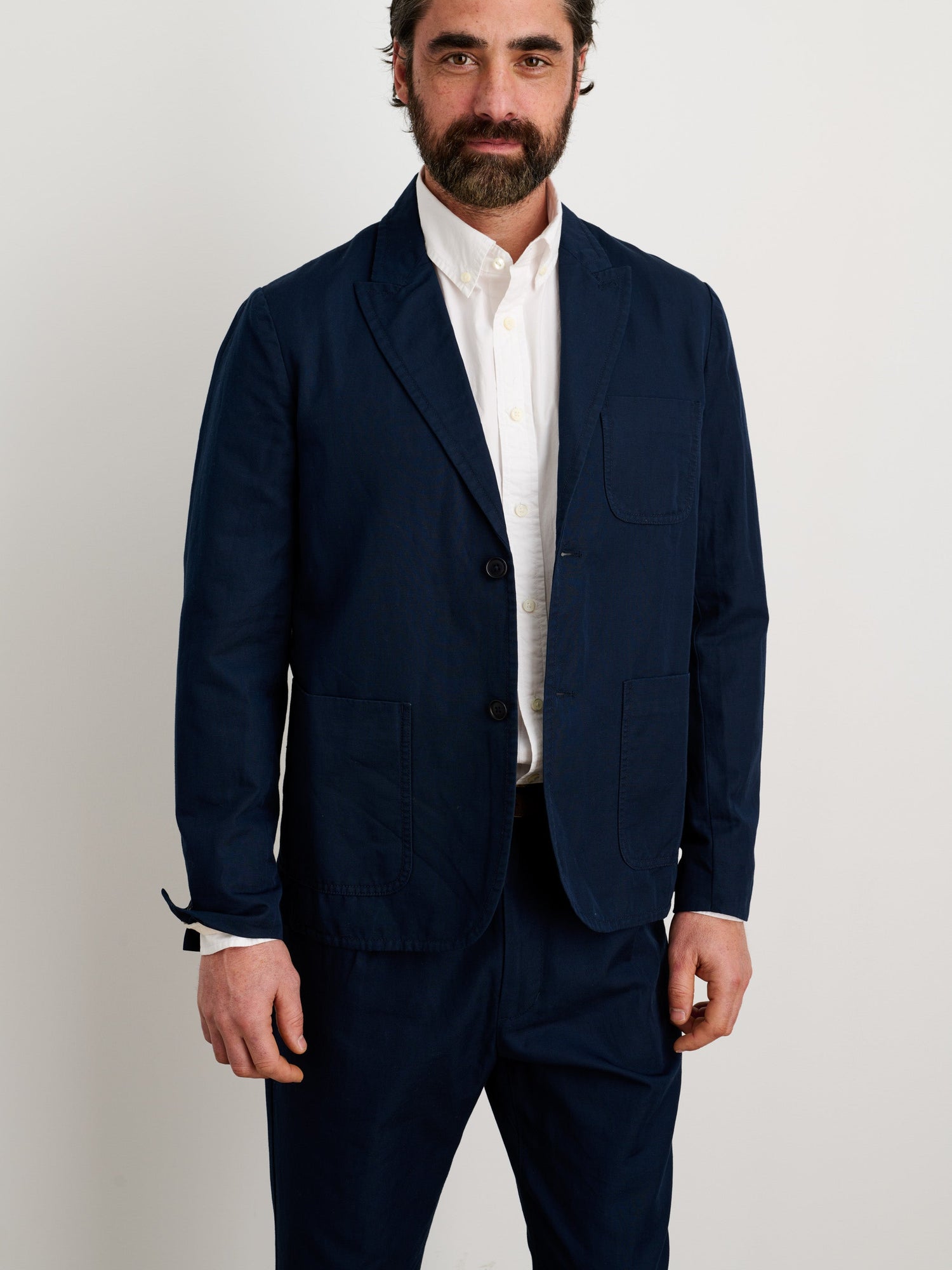 Men | Mercer Blazer | Cotton Linen Dark Navy