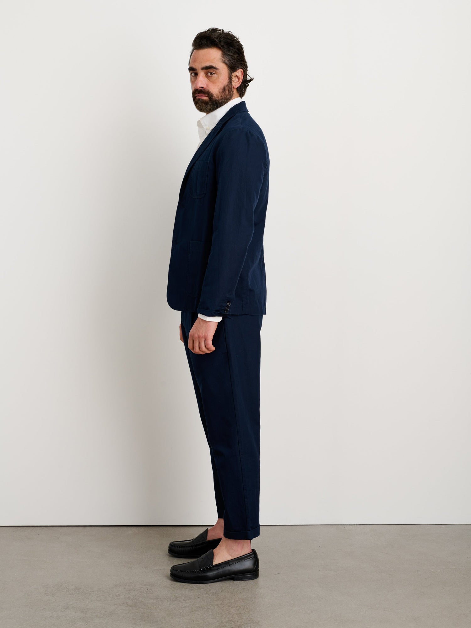 Men | Mercer Blazer | Cotton Linen Dark Navy