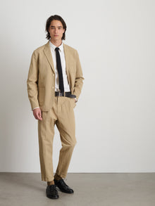 Men | Standard Pleated Pant | Cotton Linen Khaki