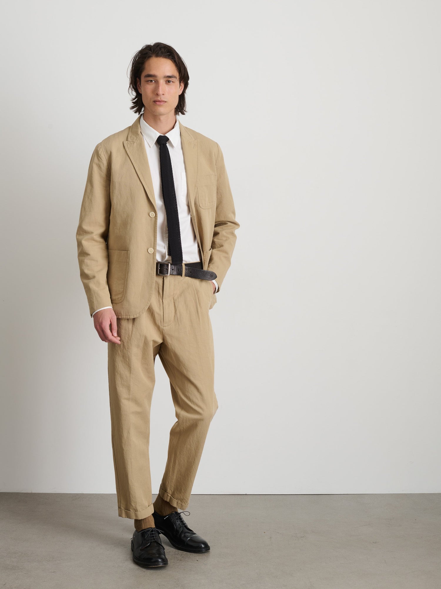 Men | Standard Pleated Pant | Cotton Linen Khaki