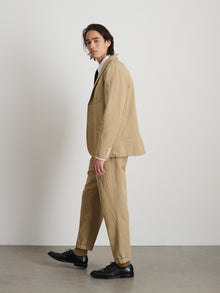 Men | Standard Pleated Pant | Cotton Linen Khaki