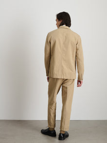Men | Standard Pleated Pant | Cotton Linen Khaki