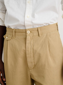 Men | Standard Pleated Pant | Cotton Linen Khaki