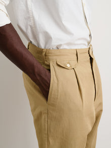 Men | Standard Pleated Pant | Cotton Linen Khaki