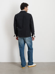 Men | Garment Dyed Work Jacket | Recycled Denim Washed Black