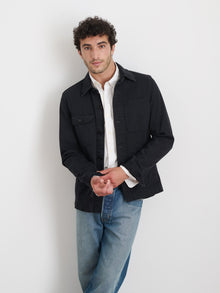 Men | Garment Dyed Work Jacket | Recycled Denim Washed Black