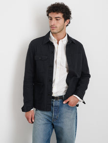 Men | Garment Dyed Work Jacket | Recycled Denim Washed Black