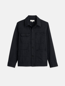 Men | Garment Dyed Work Jacket | Recycled Denim Washed Black