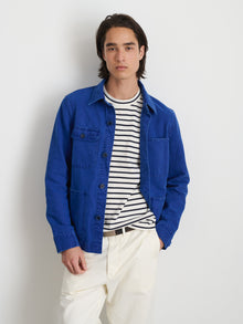 Men | Work Jacket | Linen Canvas Electric Blue