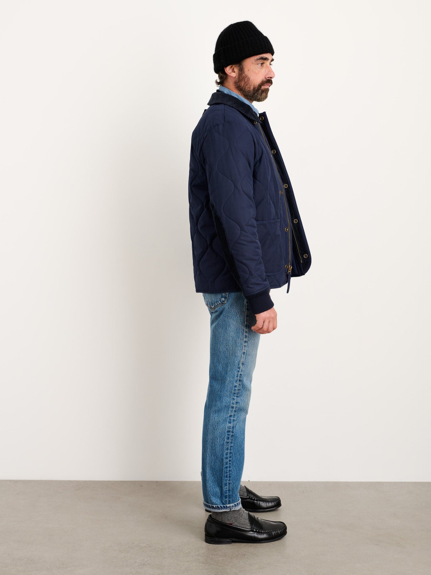 Men | Philip Jacket | Quilted Cotton Nylon Dark Navy