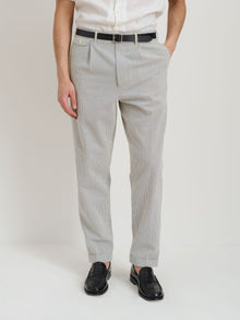 Men | Standard Pleated Pant | Seersucker Light Blue