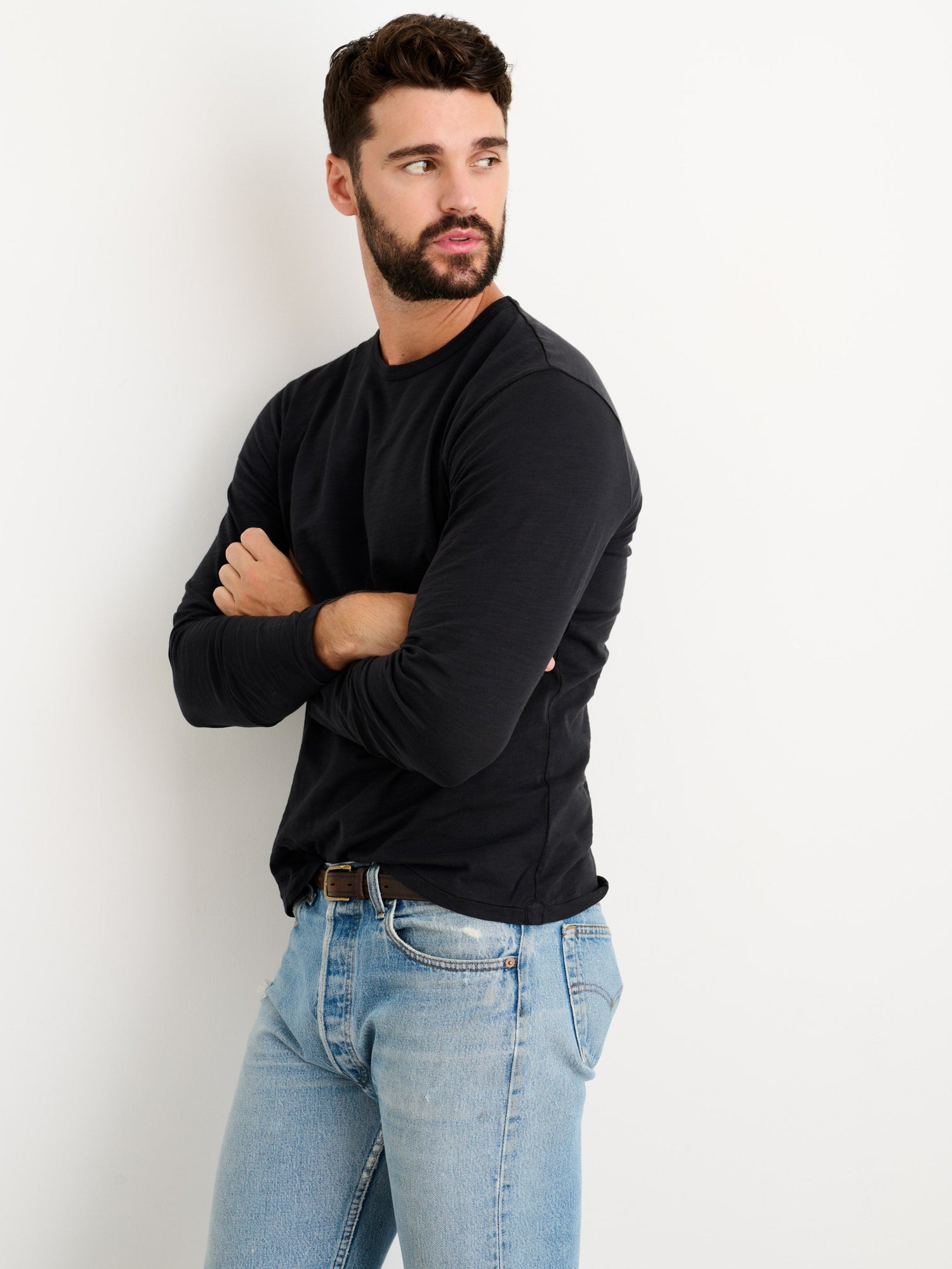 Men | Standard Long Sleeve T-Shirt | Slub Cotton Black