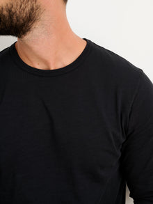 Men | Standard Long Sleeve T-Shirt | Slub Cotton Black