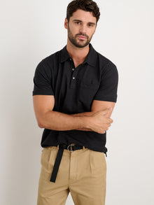 Men | Standard Slub Cotton Polo | Black