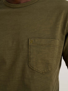Men | Standard Pocket Tee | Slub Cotton Faded Deep Olive