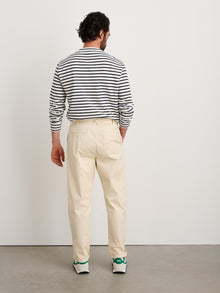 Men | Long Inseam Standard Pleated Pant | Chino Oatmilk