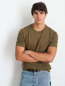 Men | Standard T-Shirt | Slub Cotton Faded Deep Olive (V1)