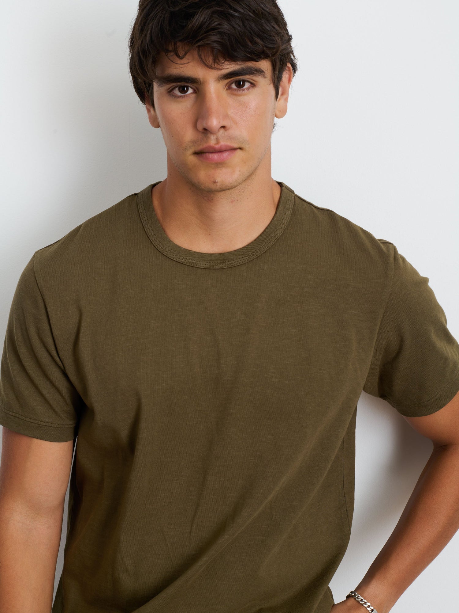 Men | Standard T-Shirt | Slub Cotton Faded Deep Olive (V1)