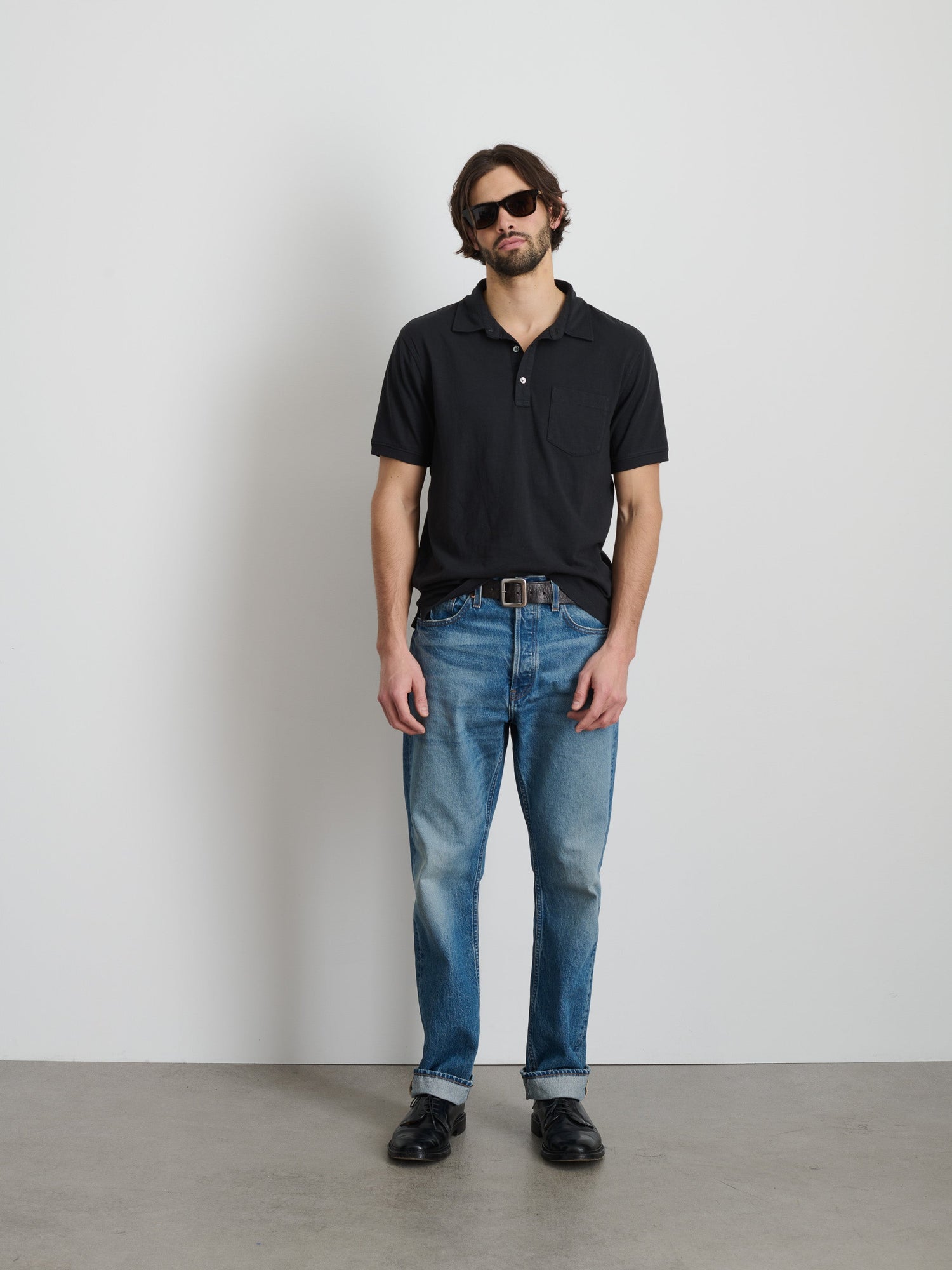 Men | The Standard Polo | Slub Cotton Black