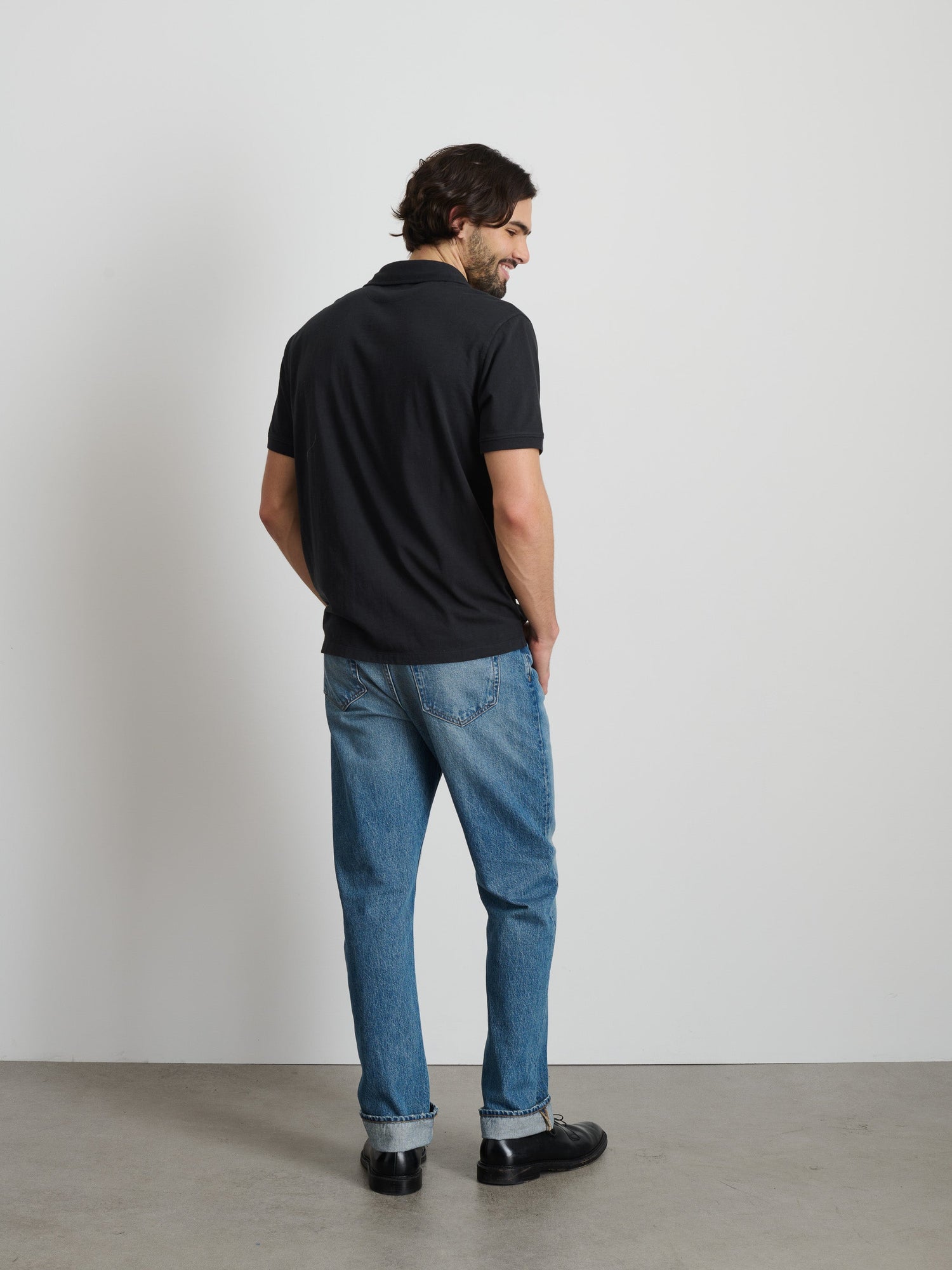 Men | The Standard Polo | Slub Cotton Black