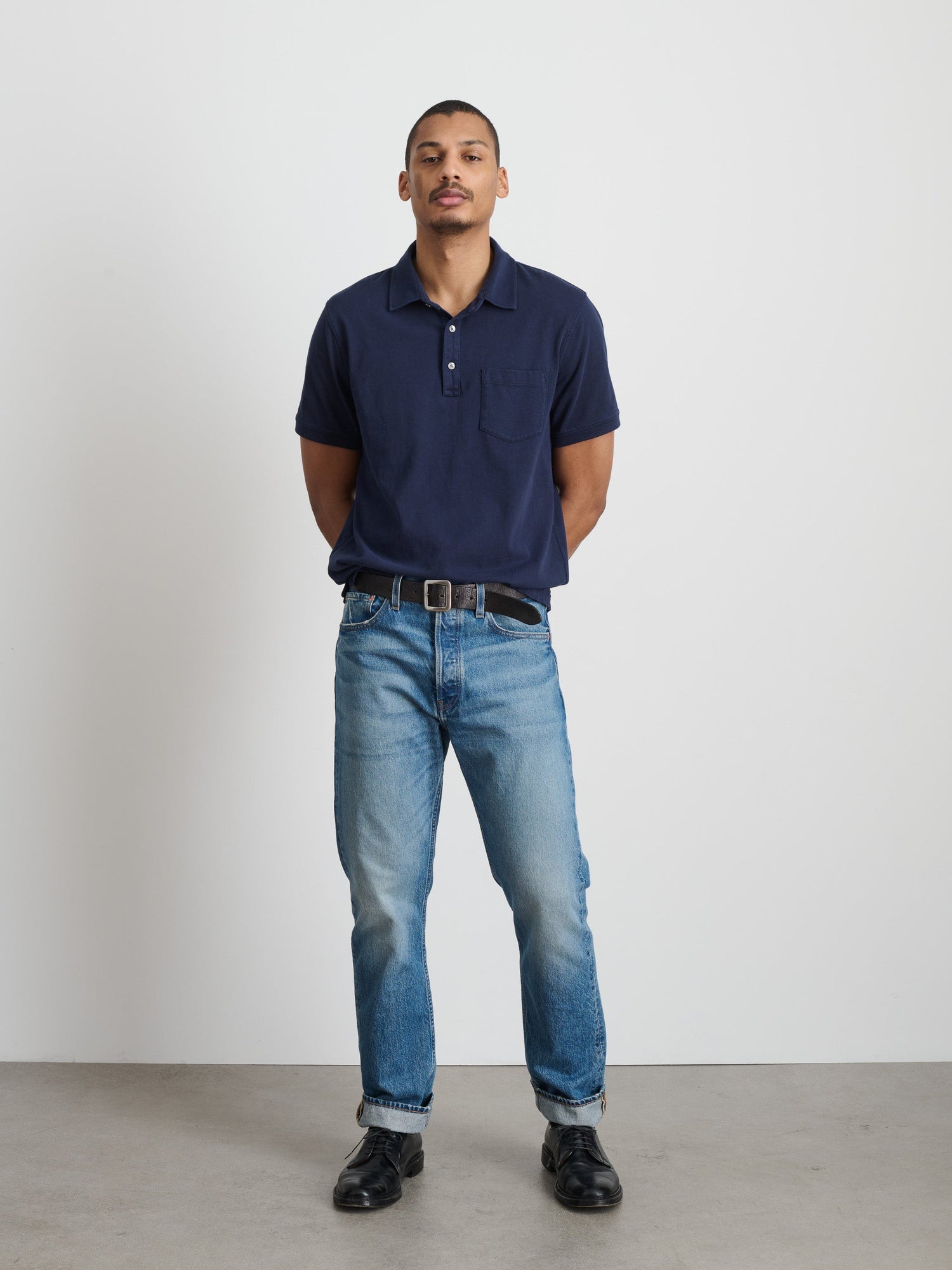Men | The Standard Polo | Slub Cotton Navy