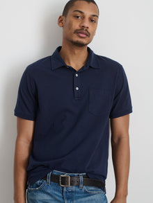 Men | Standard Slub Cotton Polo | Navy