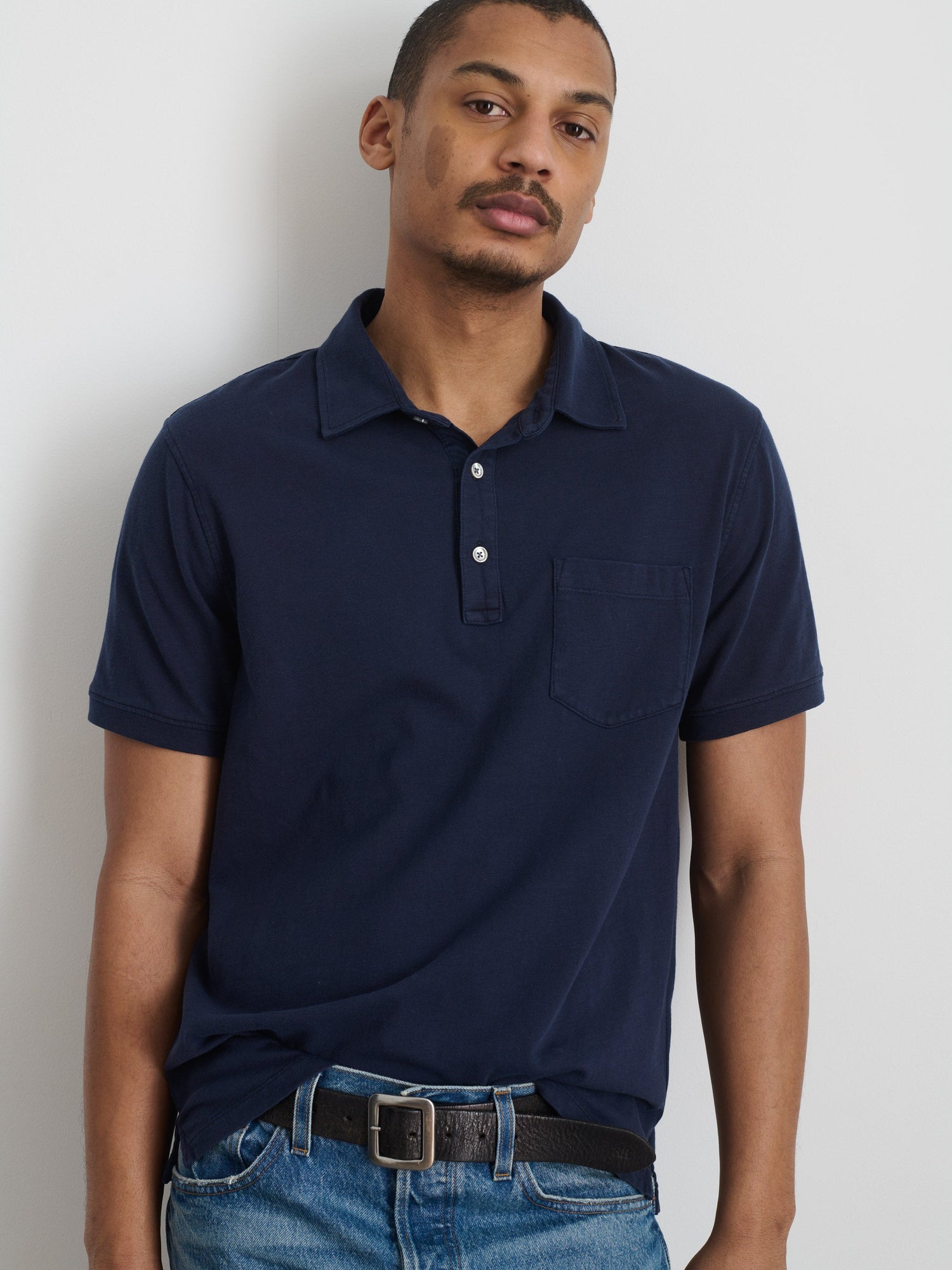 Men | Standard Slub Cotton Polo | Navy